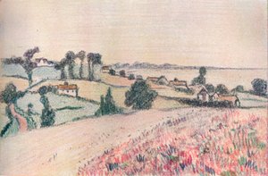 Nach einer Zeichnung in farbiger Kreide von Lucien Pissarro, 20. Jahrhundert