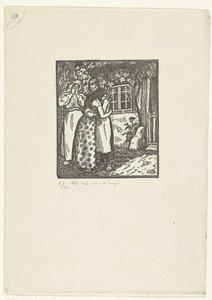 Ruth und Naomi umarmen sich von Lucien Pissarro