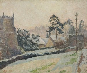 Schneeszene in East Knoyle, Wiltshire, England