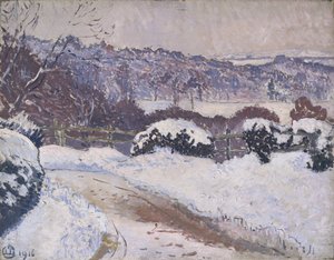 Die Dorking Road, Coldharbour, im Schnee