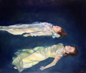 Zwei Mädchen schweben, 2004 von Lucinda Arundell