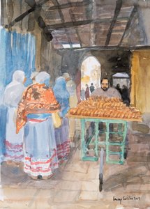 Bagelverkäufer in der Altstadt, Jerusalem
