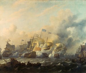 Eine Seeschlacht zwischen Holländern und Engländern von Ludolf Backhuysen