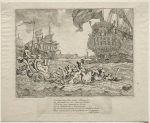 Die Personifikation von Amsterdam reitet in Neptuns Wagen, 1701