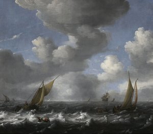Meereslandschaft mit Fischerbooten