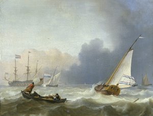 Stürmische See mit einer niederländischen Yacht von Ludolf Bakhuysen