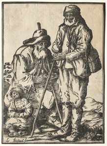 Zwei Bettler und ein aussätziges Kind