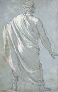 Ein Mann von hinten gesehen, der einen Umhang trägt von Ludovico Cardi Cigoli