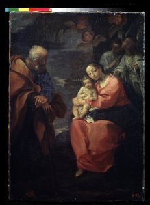 Die Heilige Familie unter einer Palme (Ruhe auf der Flucht nach Ägypten) von Ludovico Carracci