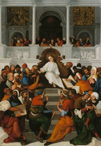 Der zwölfjährige Jesus lehrt im Tempel, 1524 von Ludovico Mazzolino