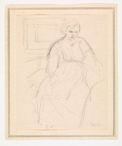 Sitzende Frau