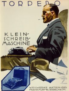 Torpedo Kleinschreibmaschine von Ludwig Hohlwein