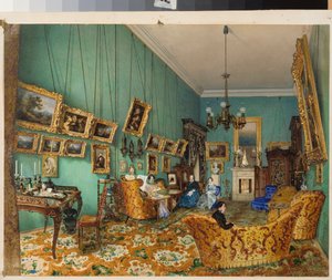 Innenraum eines Salons von Luigi Premazzi