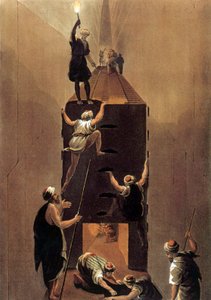 Ansicht des Durchgangs in der großen Pyramide in Ägypten von Luigi (after) Mayer
