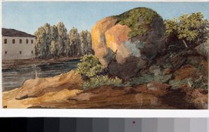 Landschaft mit Bach (Aquarell, ca. 1825)