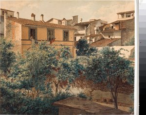 Ansicht von Häusern in Florenz (Aquarell, ca. 1825) von Luigi Garibbo