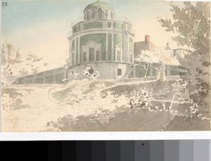 Ansicht des Pavillons Kaffeehaus in den Boboli-Gärten (Aquarell, ca. 1825) von Luigi Garibbo