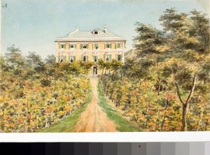 Ansicht des Casinos Lagomarsino an der Küste von Rivarolo, nahe Genua