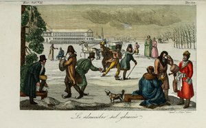 Eislaufbahn. Illustration aus Il costume antico e moderno o storia del governo von Giulio Ferrario, 1831 von Luigi Giarrè