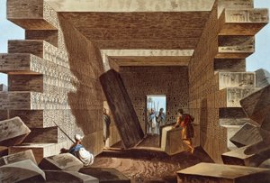 Innenansicht des Tempels von Jupiter Ammon in Libyen von Luigi Mayer