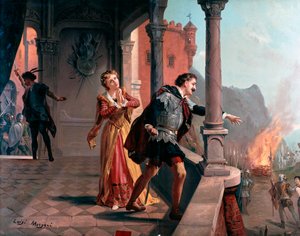 Illustration für Manrico-Arie, Di quella pira Akt III, in Il trovatore, Oper von Giuseppe Verdi