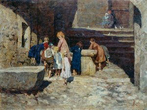 Kinder am Brunnen