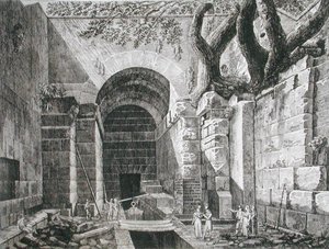 Römische Überreste in Castel Gandolfo, Lago Albano, aus 