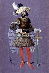 Blaubart. Zeichnung von Luigi Sapelli Caramba (1865-1936) von 1910 für die Oper Ariane und Blaubart von Paul Dukas von Luigi Sapelli Caramba