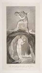 Die Seele erkundet die Tiefen des Grabes, aus Das Grab, ein Gedicht von Robert Bl..., 1. März 1813 von Luigi Schiavonetti