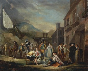 Ein Picknick in einem Landgasthof von Luis Paret y Alcazar