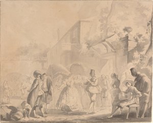 Tanz auf einem Dorfplatz von Luis Paret y Alcazar