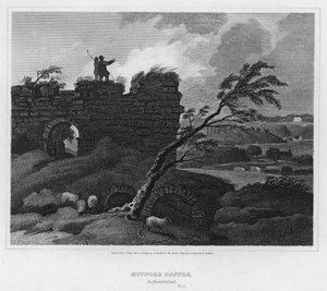 Mitford Castle, Northumberland (Gravur)