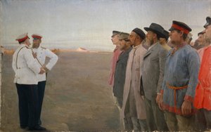 Die Rekrutierung von Lukjan Vasilievich Popov