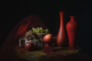 Stimmungsvolles Obst-Stillleben