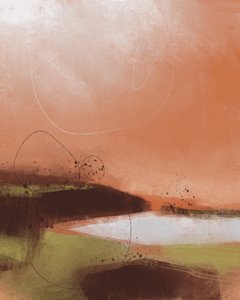 Warme Abstrakte Landschaft von MANSI SAXENA