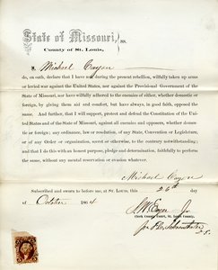 Treueeid von Michael Cayon aus Missouri, County of St. Louis von M. Cayon