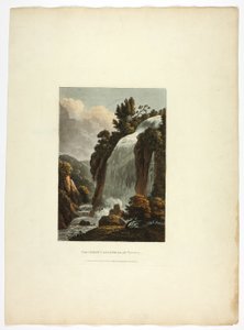 Die Große Cascatella in Tivoli, Platte dreizehn aus den Ruinen von Rom von M. Dubourg
