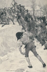 Bonaparte greift Schneeforts an der Schule von Brienne an, 1896 von M. Haider