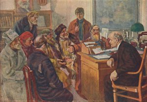 Lenin spricht zu Bauern