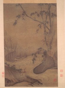 Bambus und Enten an einem rauschenden Bach