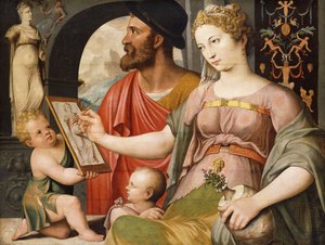 Eine Allegorie der Malerei: Pictura macht eine Zeichnung nach der Antike