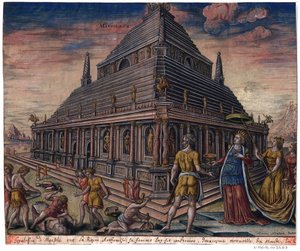 Das Mausoleum von Halikarnassos (aus der Serie "Die acht Weltwunder") von Maarten van (after) Heemskerck