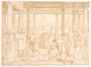 Der heilige Stephanus wird begraben von Maarten van Heemskerck