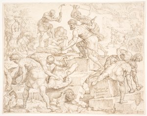Die Zerstörung des Altars von Baal von Maarten van Heemskerck