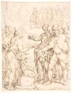Das Finden des Bechers des Pharaos im Sack Benjamins von Maarten van Heemskerck