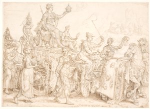 Triumphwagen. Opulentia (Reichtum) von Maarten van Heemskerck