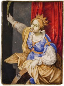 Artemisia Gentileschi als Heilige Katharina von Alexandria, Mitte des 17. Jahrhunderts