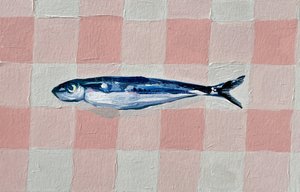 Rosa karierte Sardine