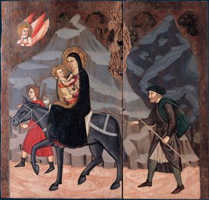 Die Flucht nach Ägypten, zweite Hälfte des 14. Jahrhunderts von Maestro di Campli