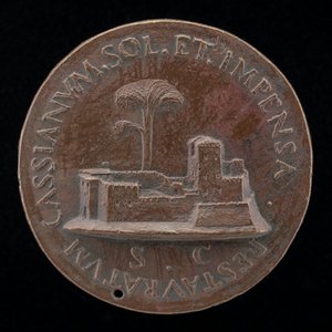 Festung mit hohem Baum [Rückseite], 1520-1530